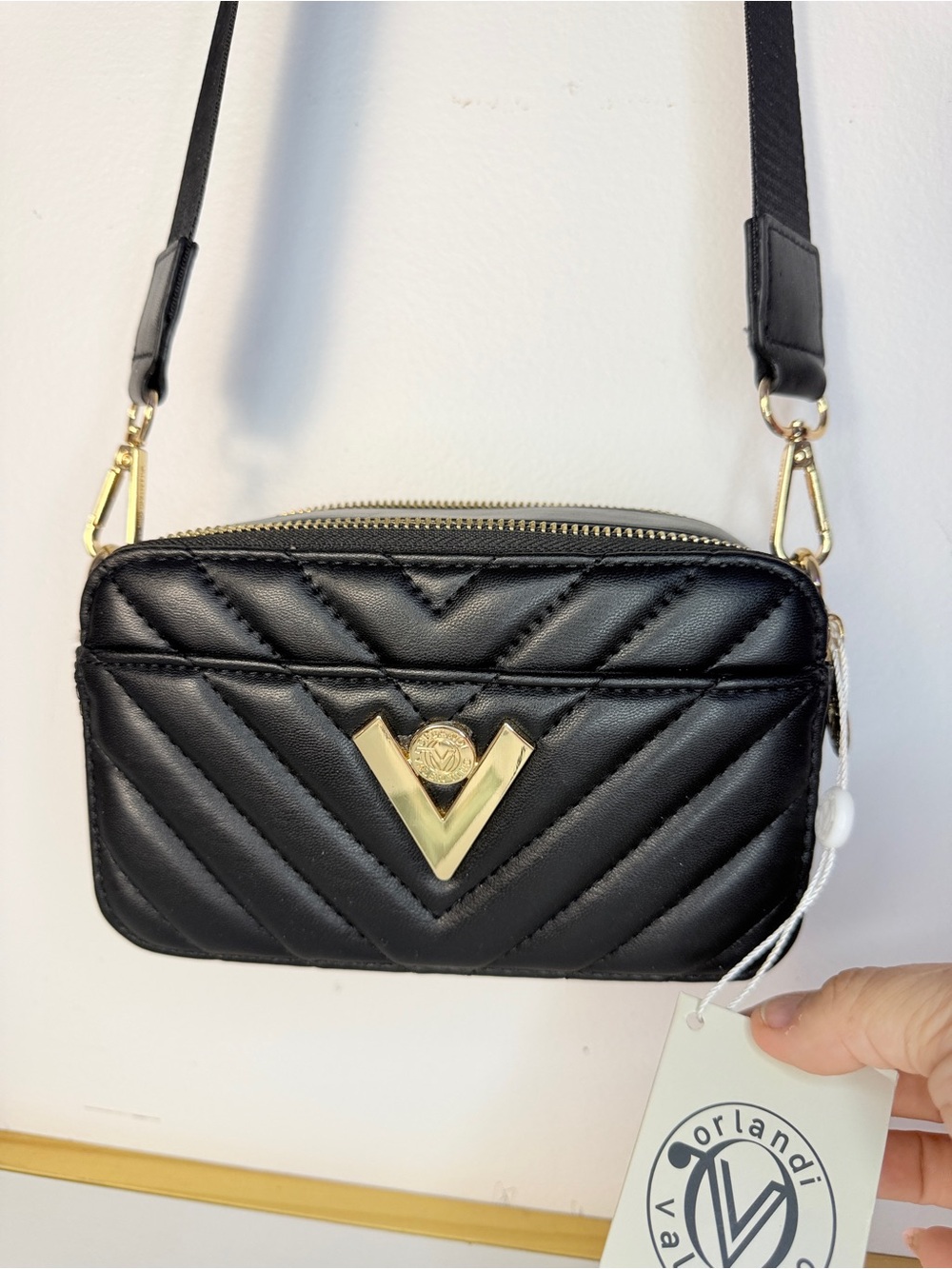 VALENTINO BNWT Black Double Zip Crossbody Retail $259
